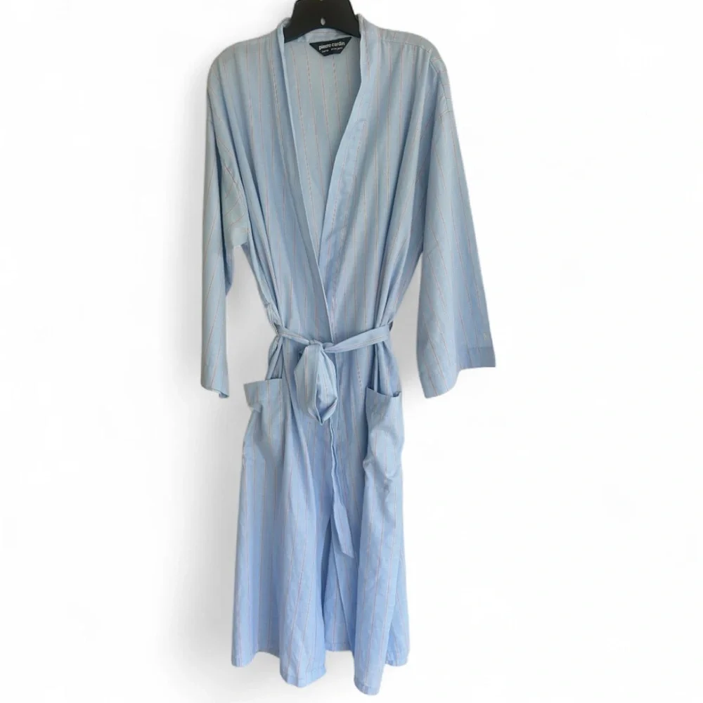 VINTAGE PIERRE CARDIN Kimono Robe Belted Retro Unisex Lightweight Lounge | L/XL